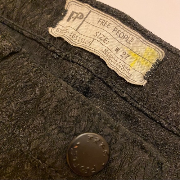 Free People Black Lace pattern jacquard stretch Jeans - Picture 5 of 6